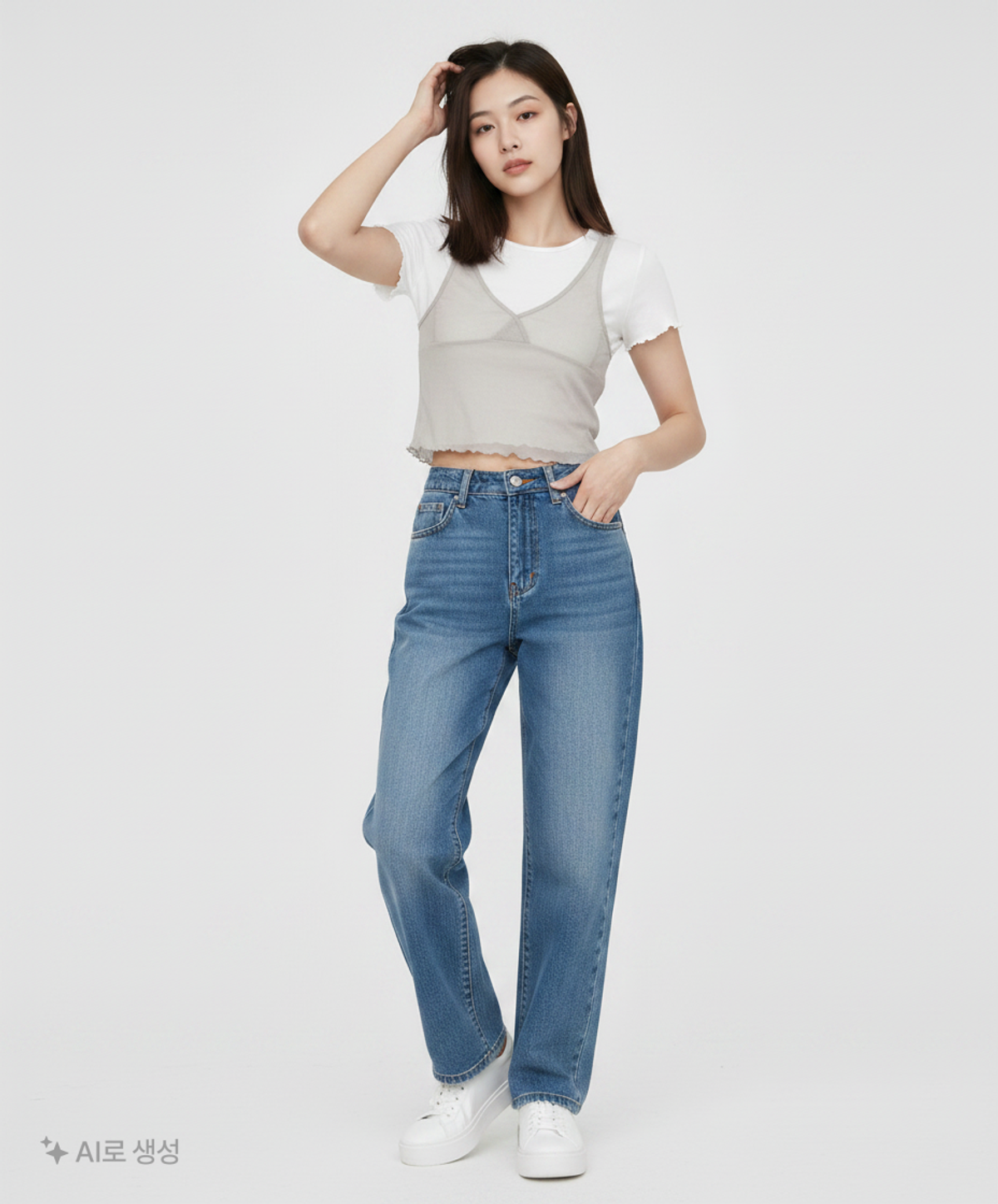 미쏘(MIXXO) 레이어드 반팔 티셔츠 RE LWG302A_MIWHWG52QA M