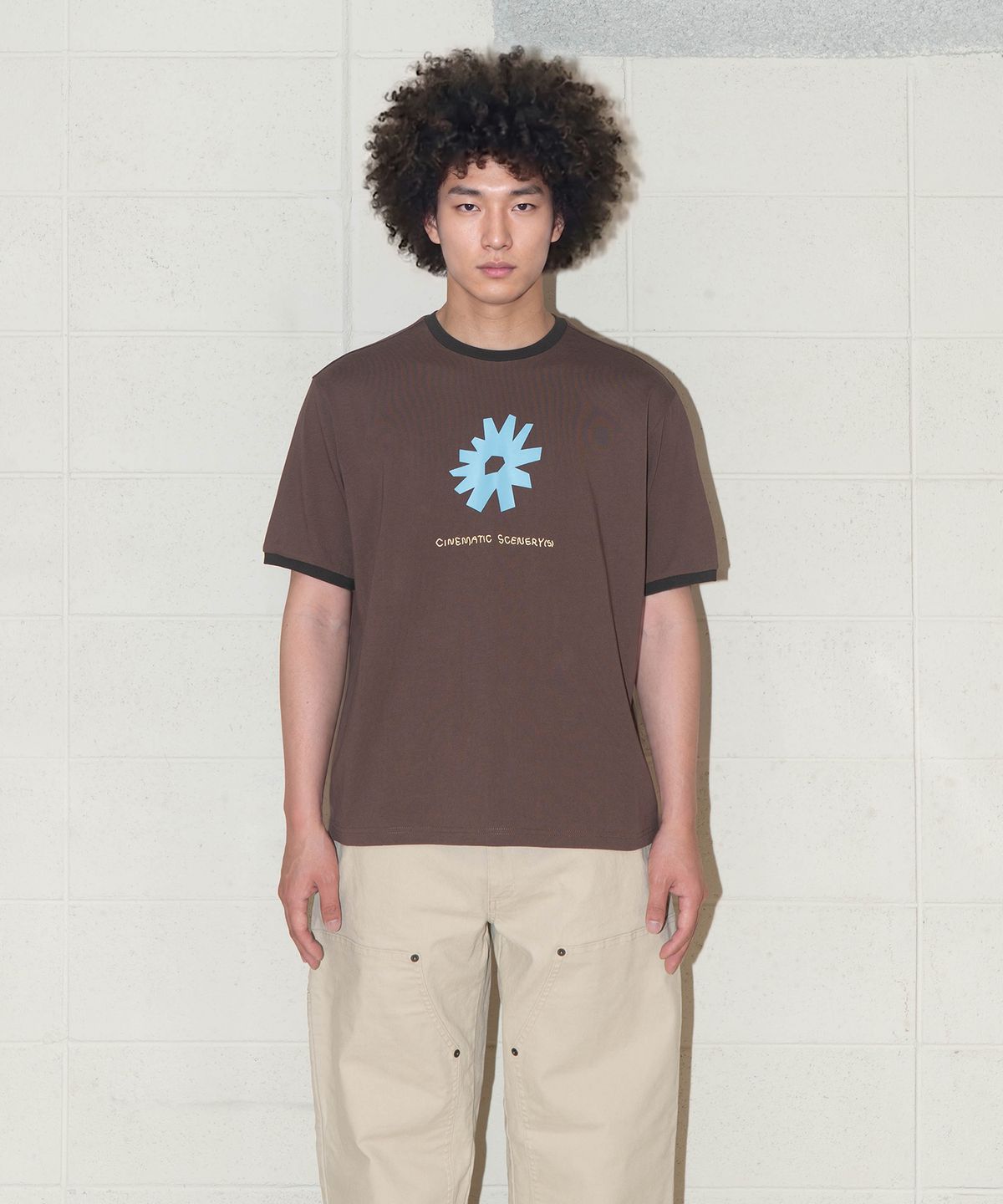그라프트맨(GRAFTMEN) GRAPHIC RINGER TEE / BROWN