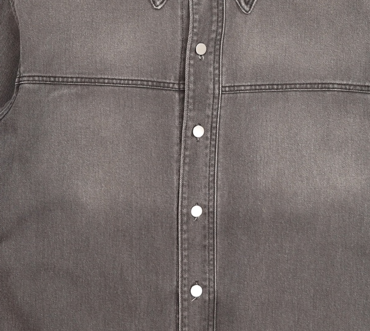 티엔지티(TNGT) WASHED BLACK SEMI-OVER FIT DENIM OUTER SHIRTS TNSH1F705BK 95