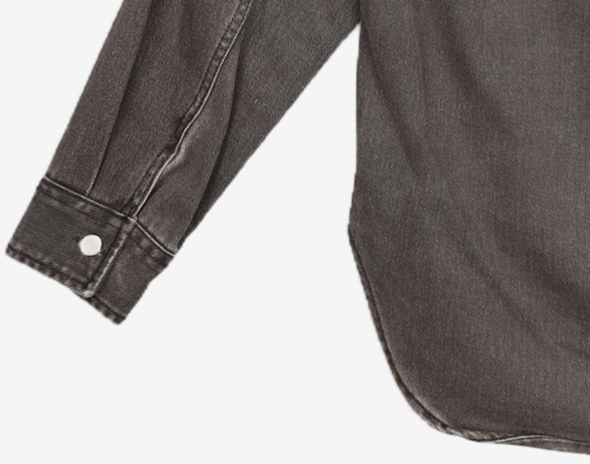 티엔지티(TNGT) WASHED BLACK SEMI-OVER FIT DENIM OUTER SHIRTS TNSH1F705BK 95