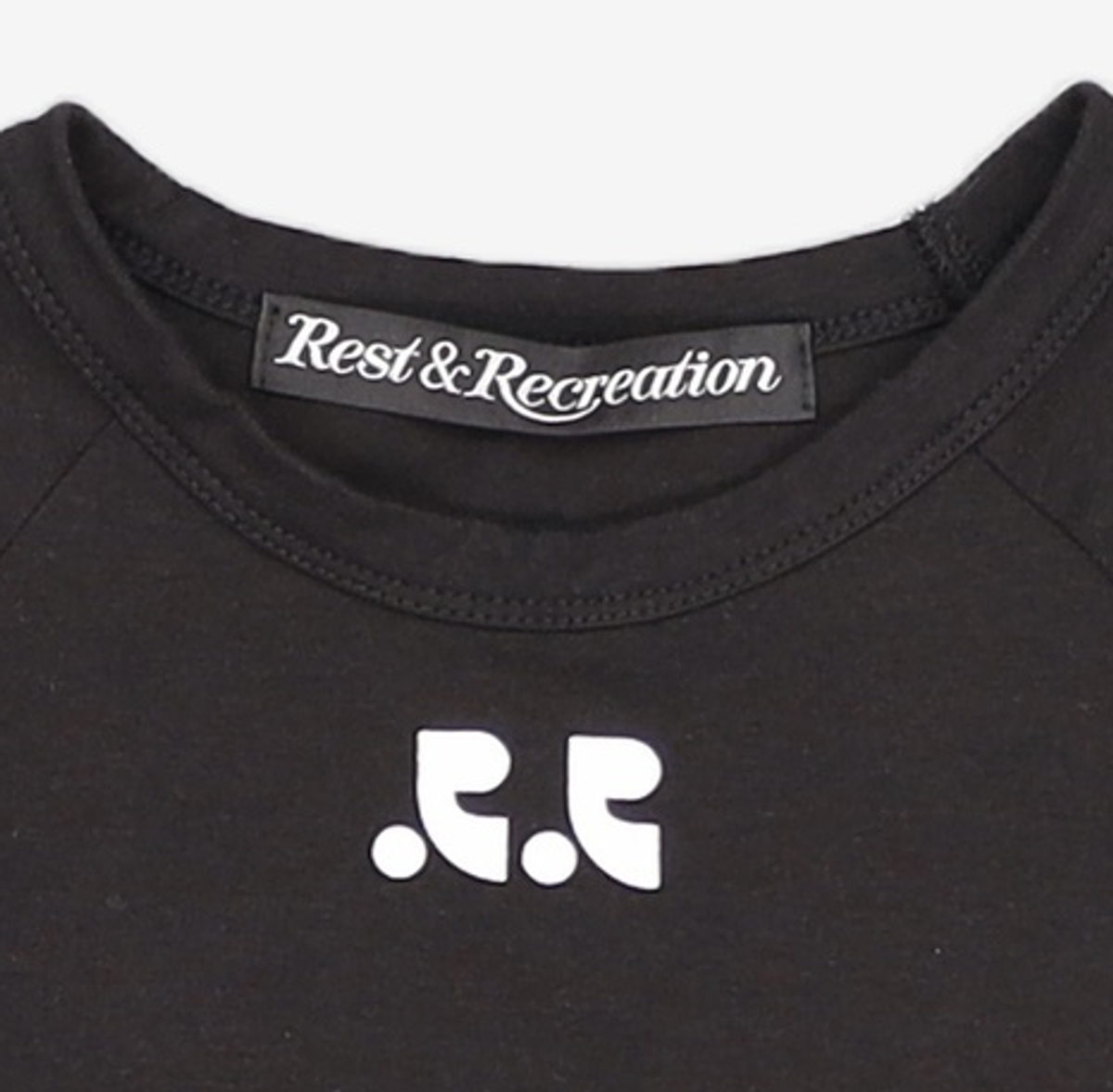 레스트앤레크레이션(REST&RECREATION) RR LOGO CROP T-SHIRT BLACK ONE SIZE