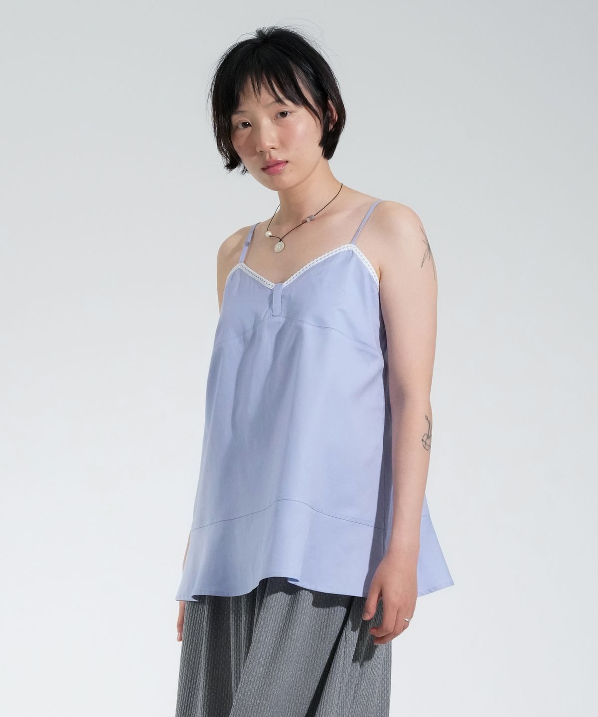 오수(OSU) OSU Lace Trim Sleeveless Onepiece, blue
