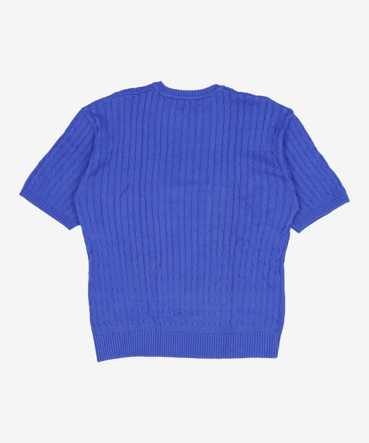 예일(YALE) HERITAGE DAN CABLE KNIT TEE BLUE L