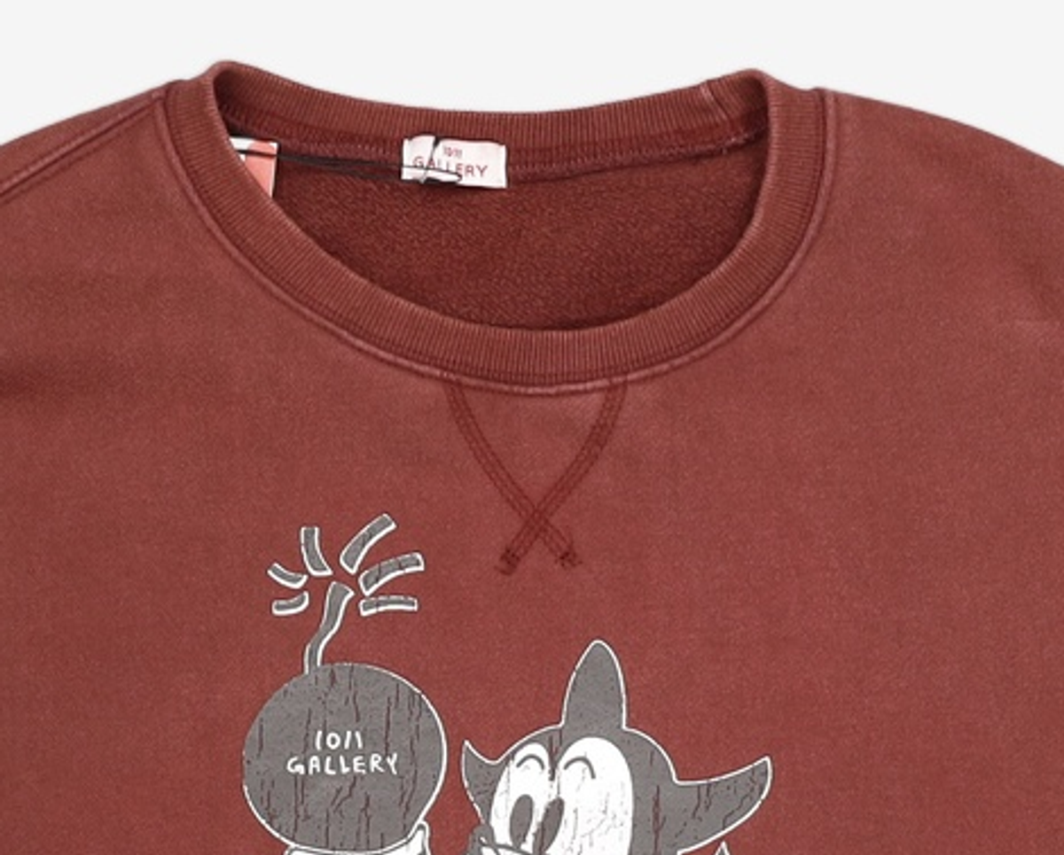 1011갤러리(1011 GALLERY) Gallery Mickey Sweatshirts - Burgundy FREE