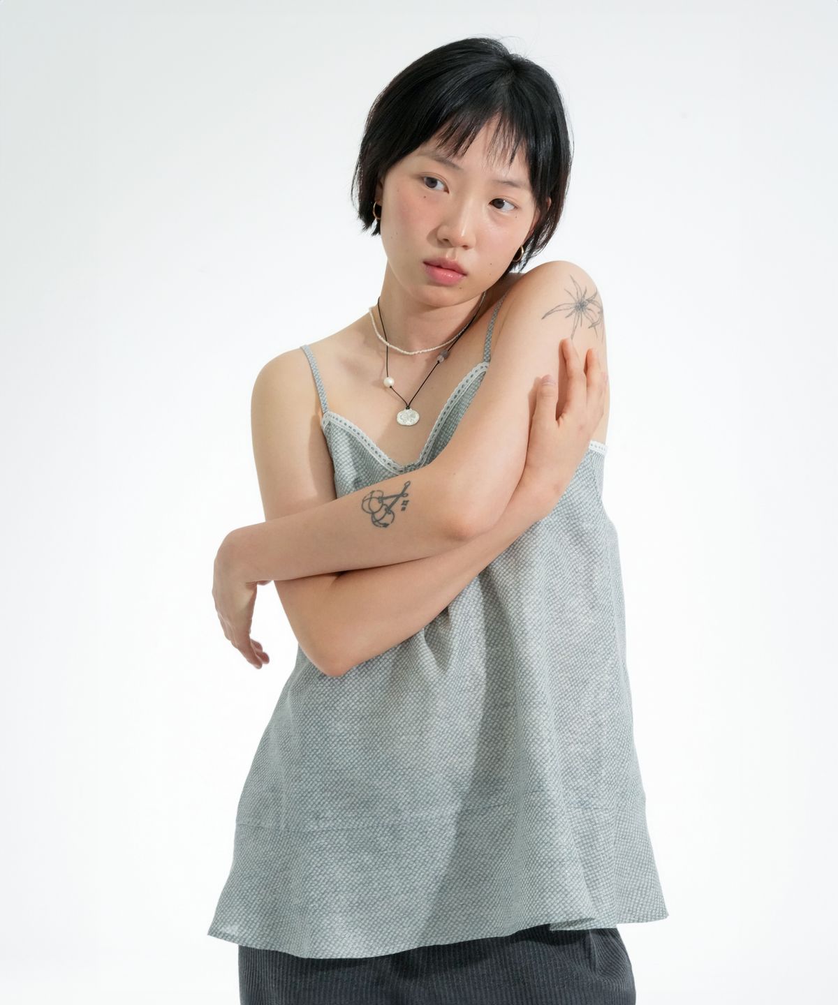 오수(OSU) OSU Lace Trim Sleeveless Onepiece, water