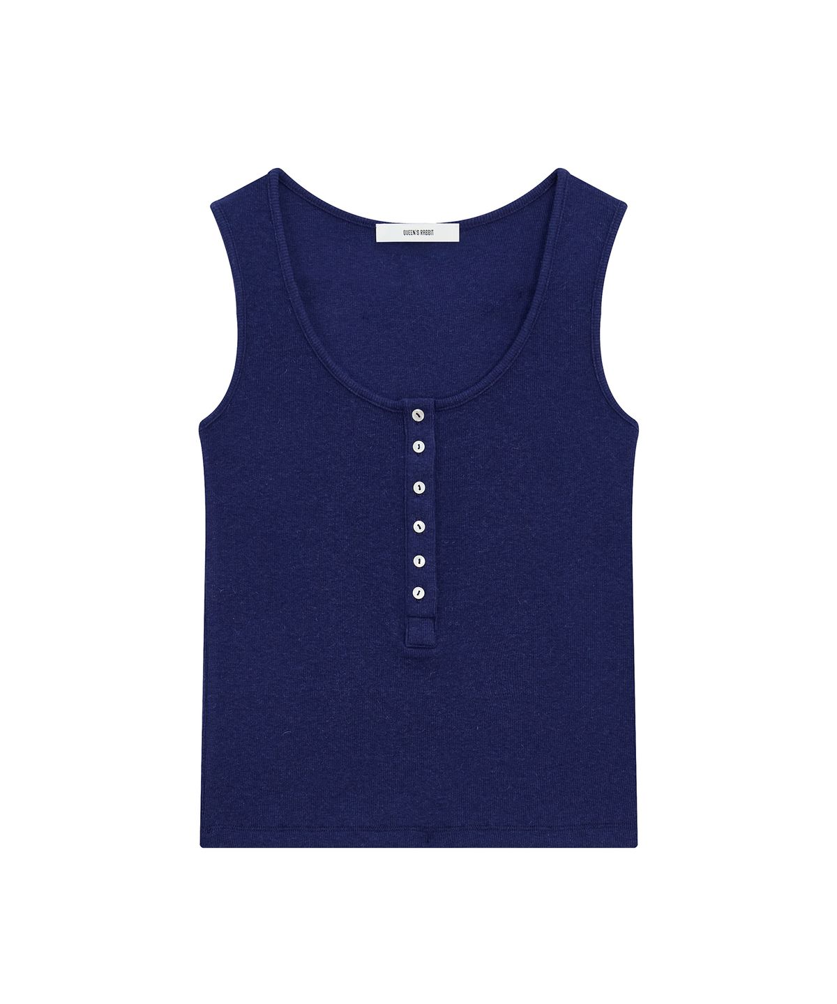 퀸스래빗(Q'SRB) F/W Fine Ribbed Button Sleeveless Top