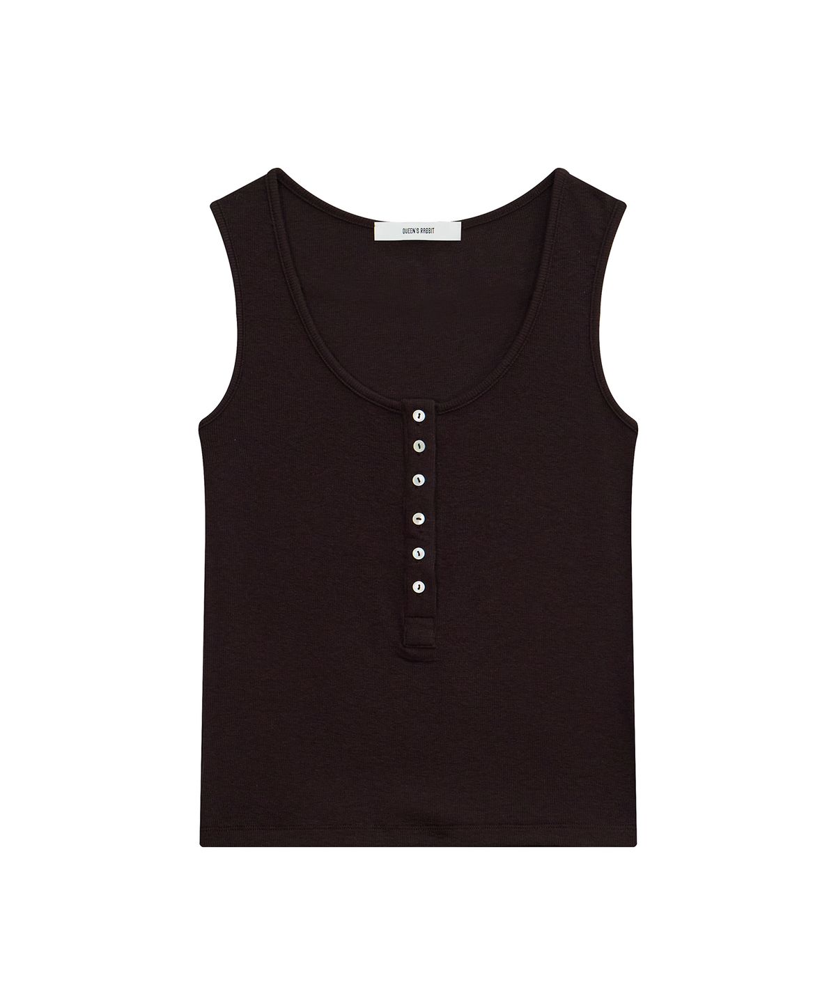 퀸스래빗(Q'SRB) F/W Fine Ribbed Button Sleeveless Top