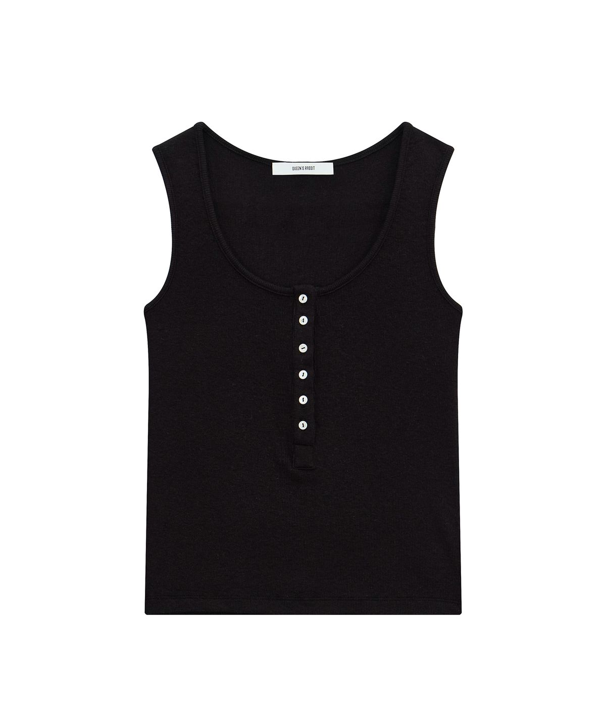퀸스래빗(Q'SRB) F/W Fine Ribbed Button Sleeveless Top