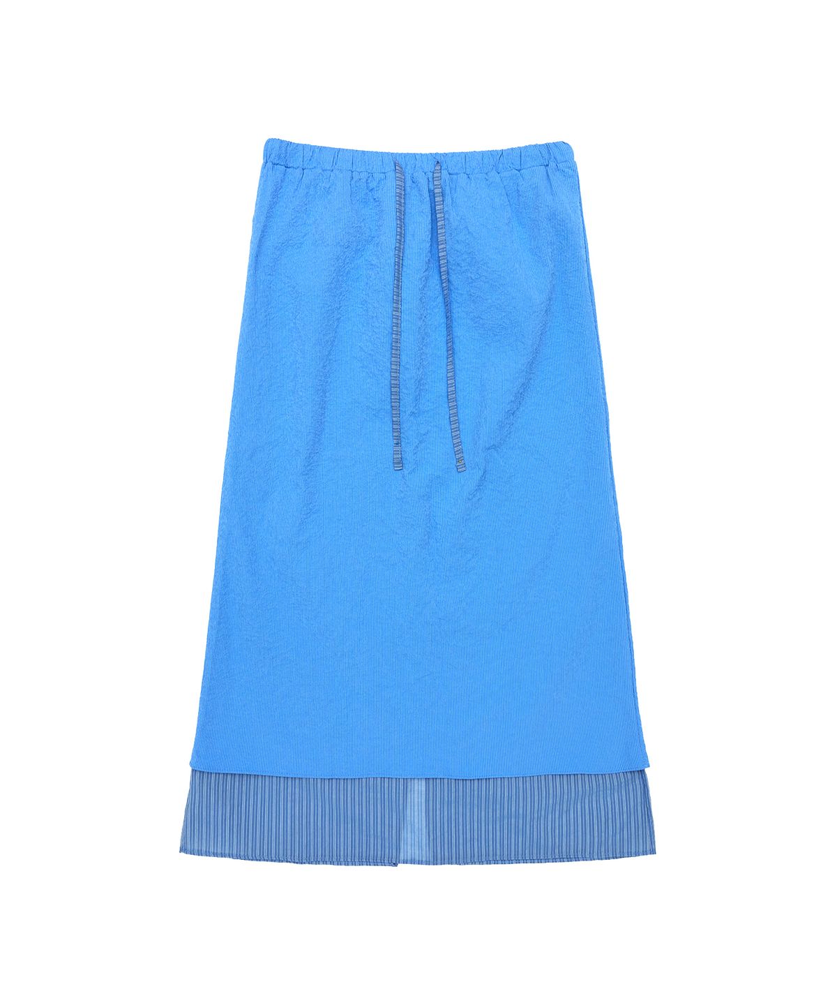 샵아라(SHOP,ARA) 백 슬릿 레이어드 롱스커트_블루