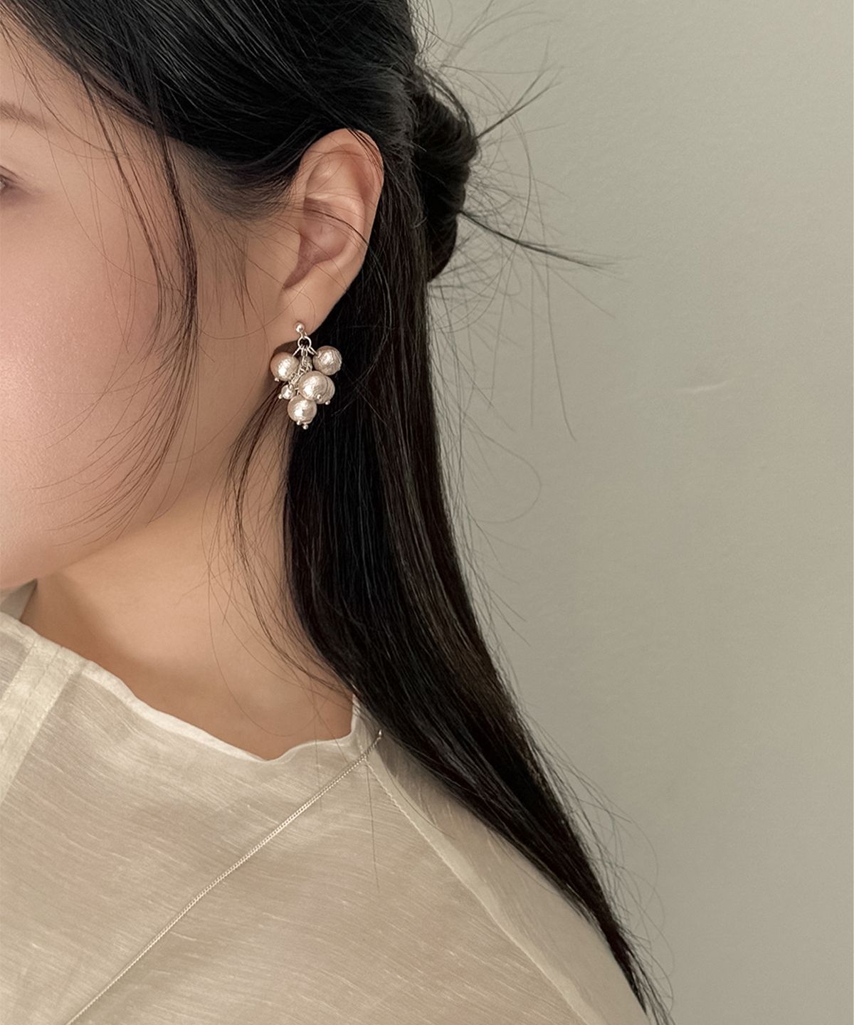 오시에르(osier) Cotton Bloom Earrings