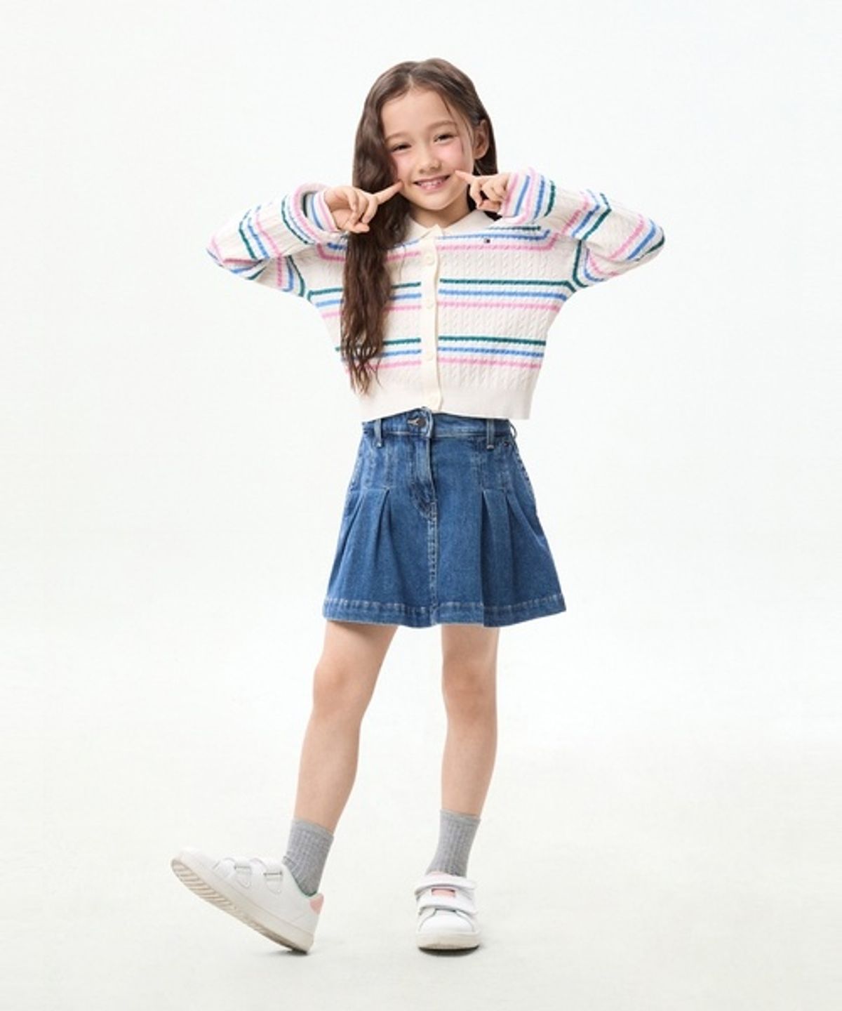 타미힐피거 키즈(TOMMY HILFIGER KIDS) 폴로 칼라 니트 가디건
