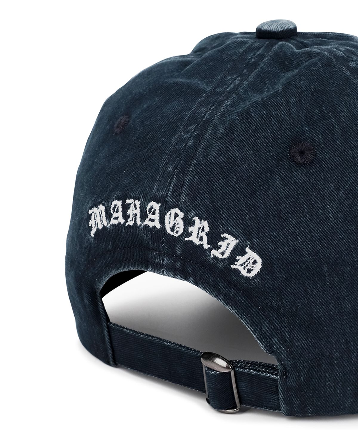 마하그리드(MAHAGRID) VINTAGE WASHED SLASH LOGO BALL CAP[NAVY]