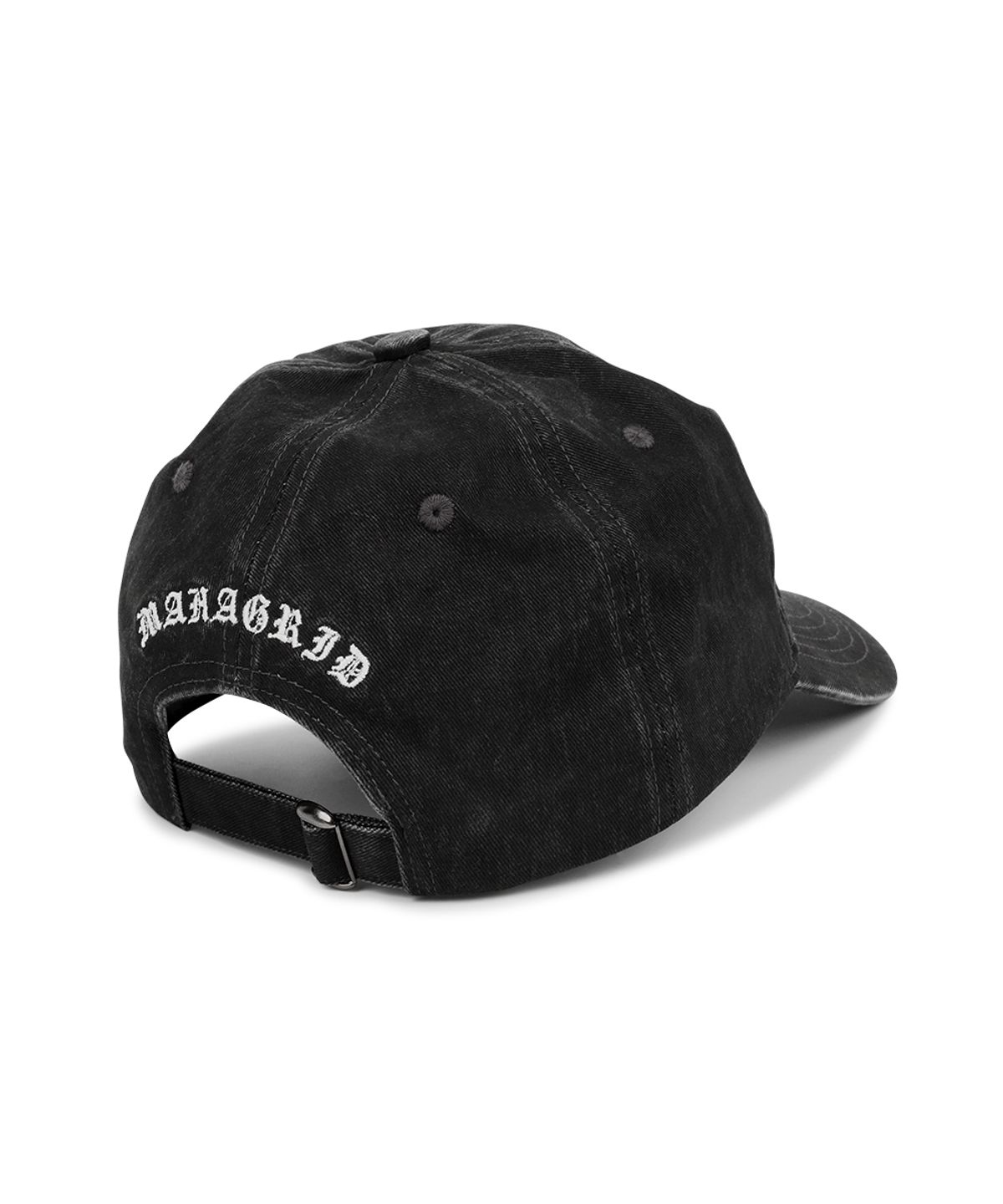 마하그리드(MAHAGRID) VINTAGE WASHED SLASH LOGO BALL CAP[CHARCOAL]