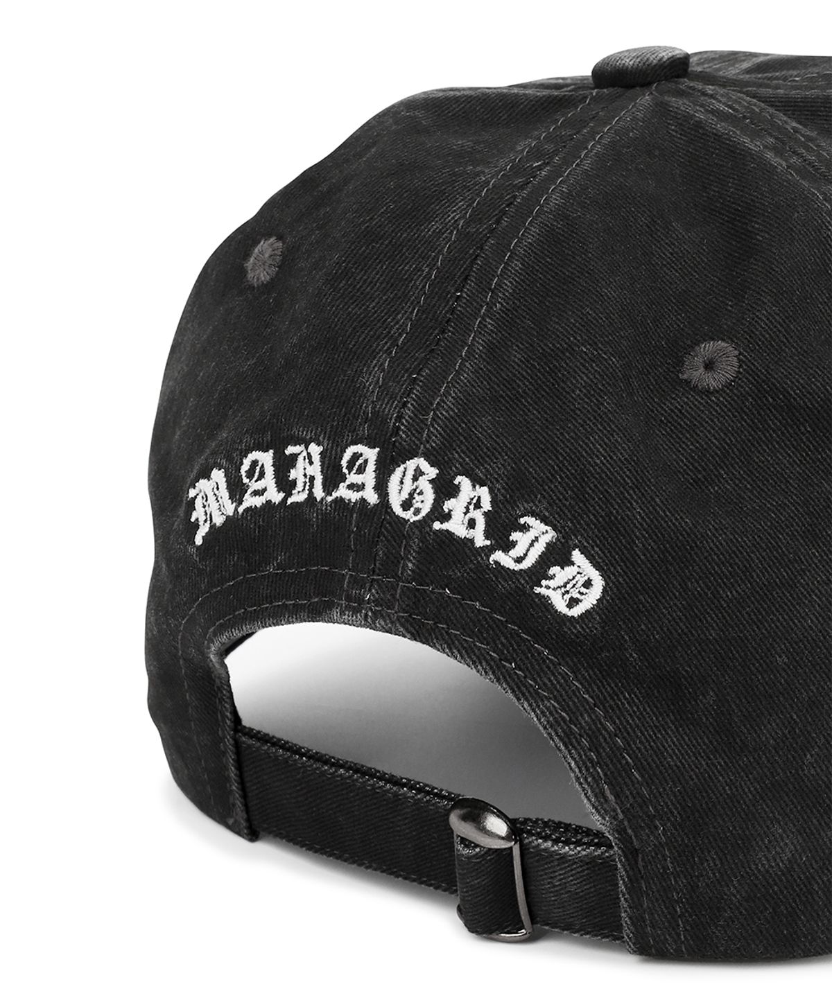마하그리드(MAHAGRID) VINTAGE WASHED SLASH LOGO BALL CAP[CHARCOAL]