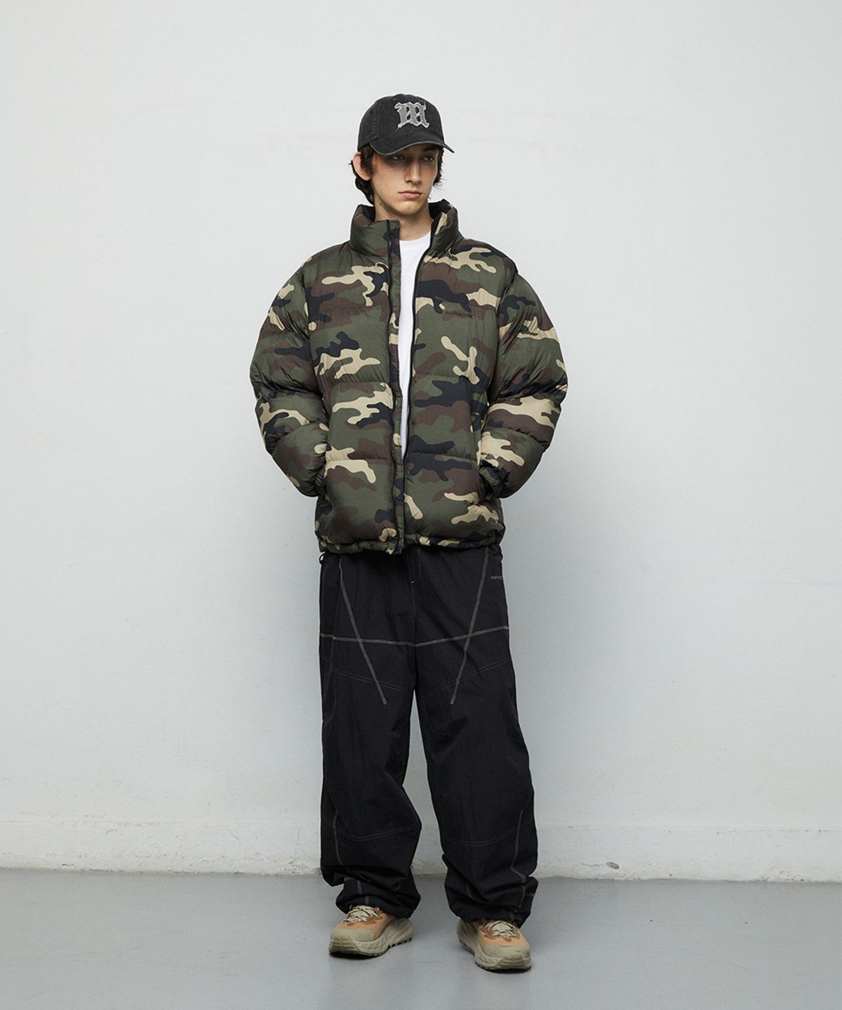 마하그리드(MAHAGRID) VINTAGE WASHED APPLEQUE M BALL CAP[BROWN]
