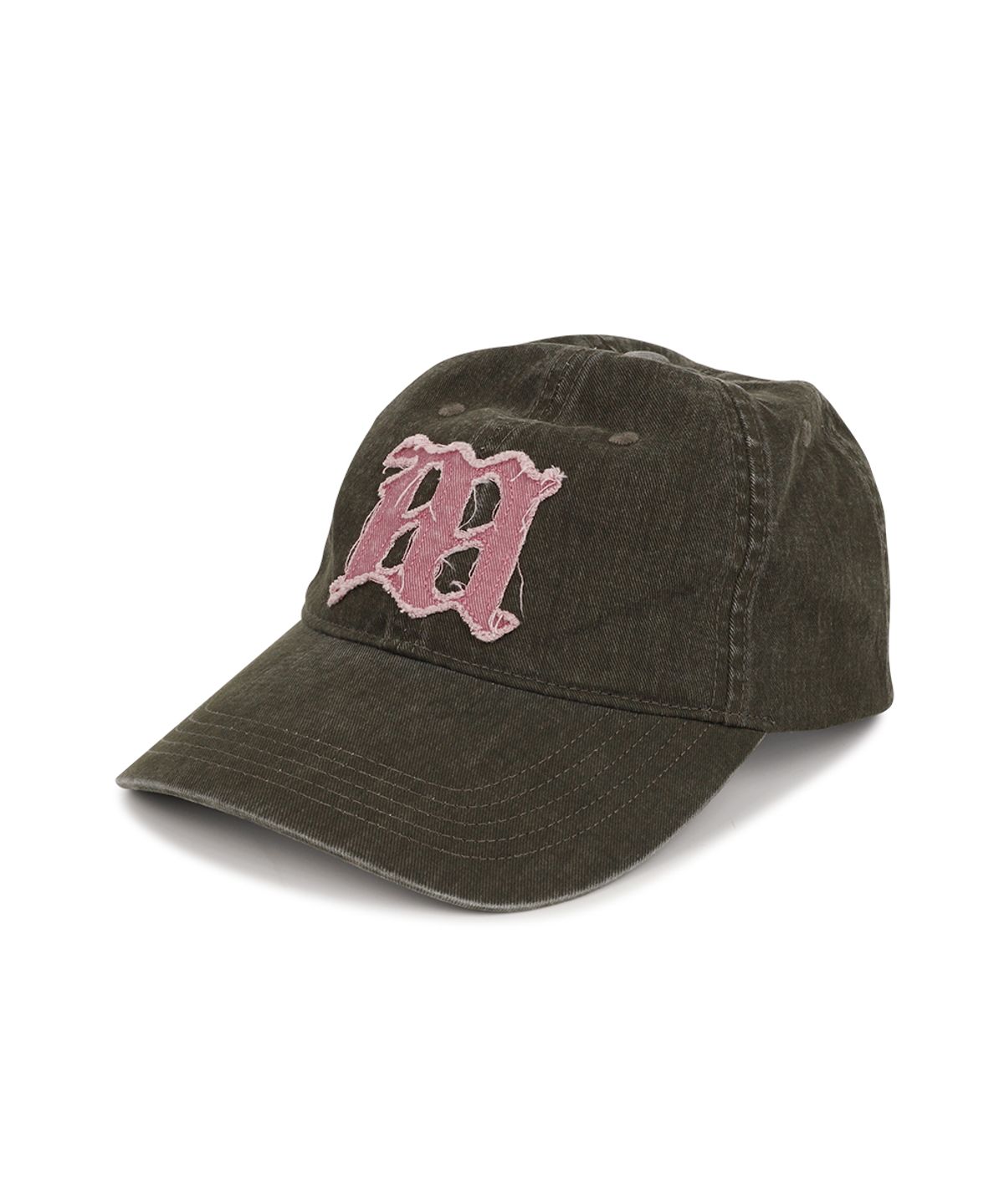 마하그리드(MAHAGRID) VINTAGE WASHED APPLEQUE M BALL CAP[BROWN]
