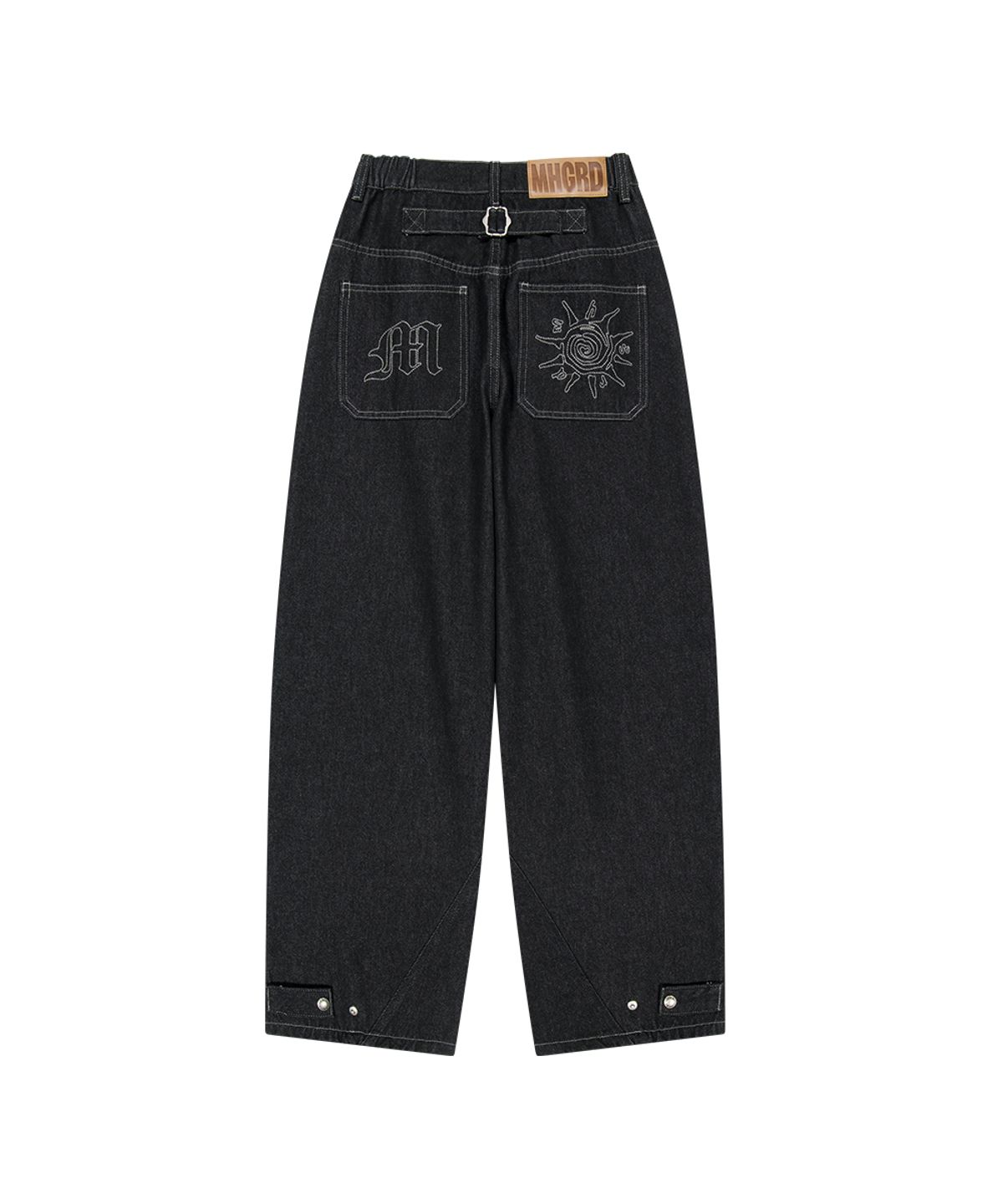 마하그리드(MAHAGRID) TWO TUCK CURVED DENIM PANTS[BLACK]