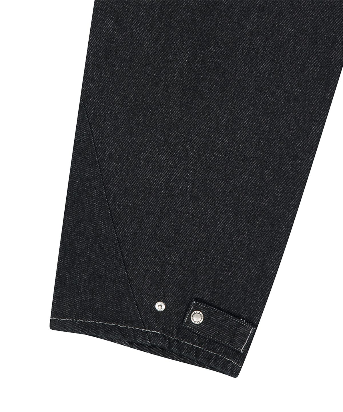 마하그리드(MAHAGRID) TWO TUCK CURVED DENIM PANTS[BLACK]