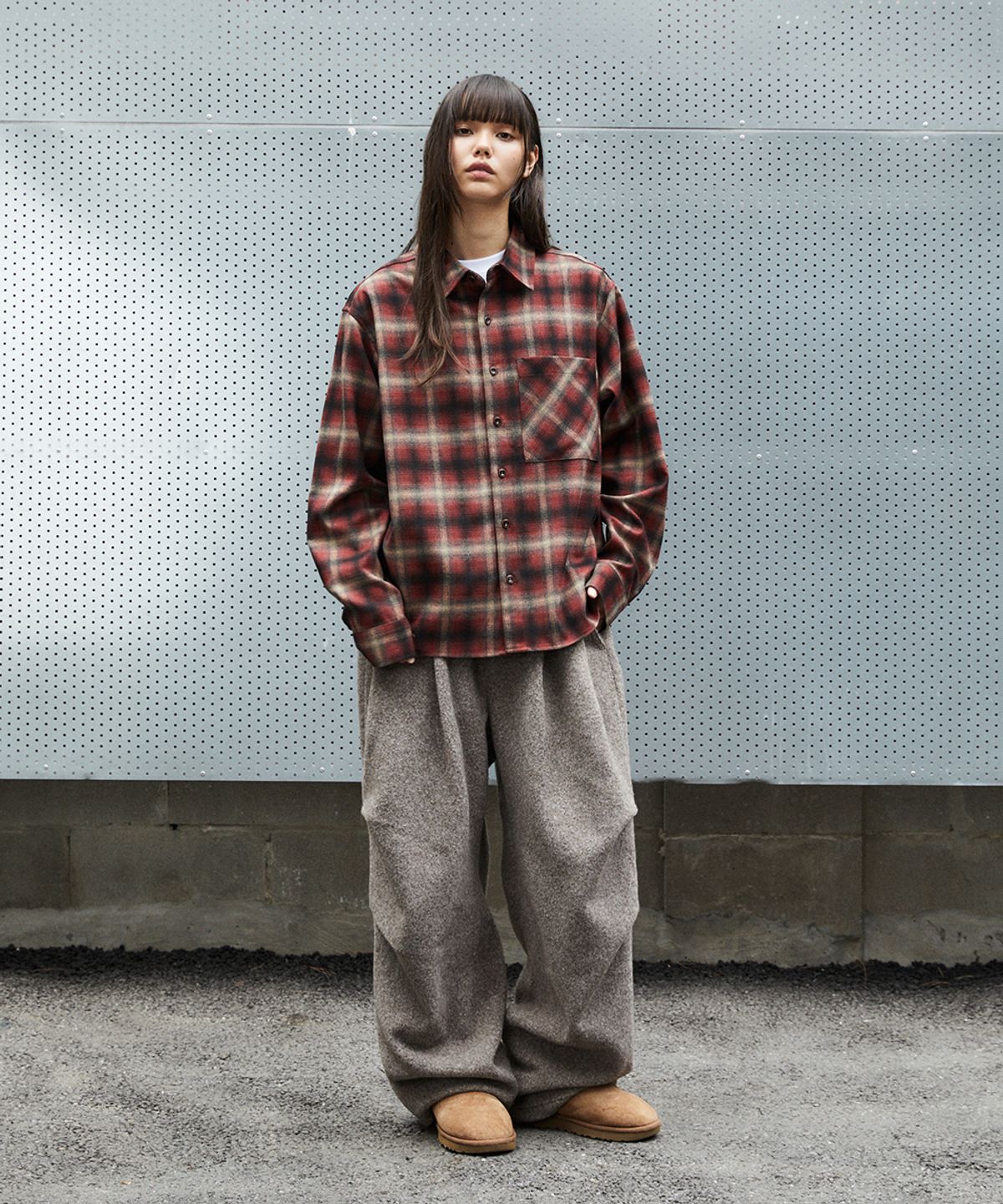 마하그리드(MAHAGRID) FLANNEL CHECK SHIRT[RED]