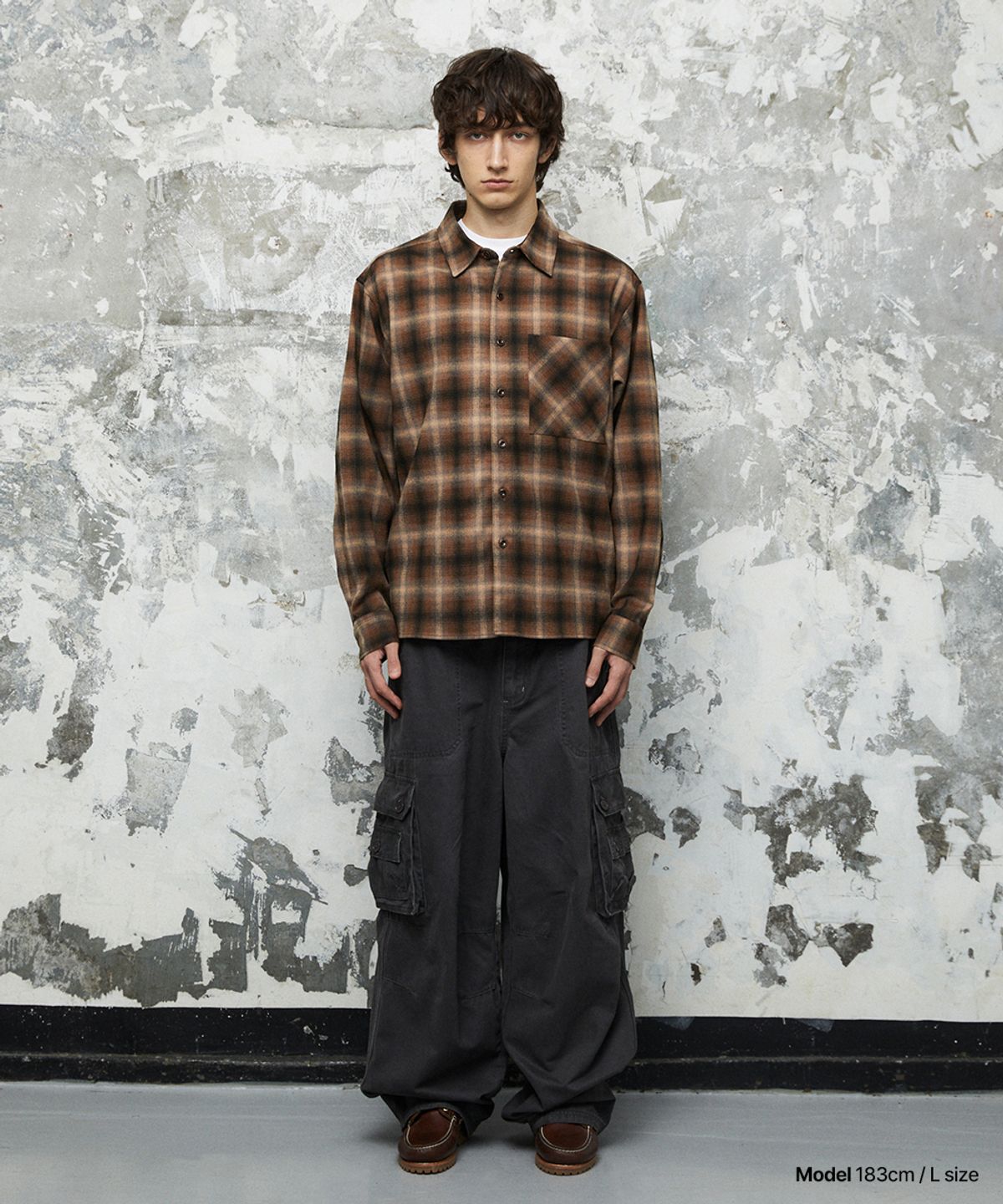 마하그리드(MAHAGRID) FLANNEL CHECK SHIRT[BROWN]