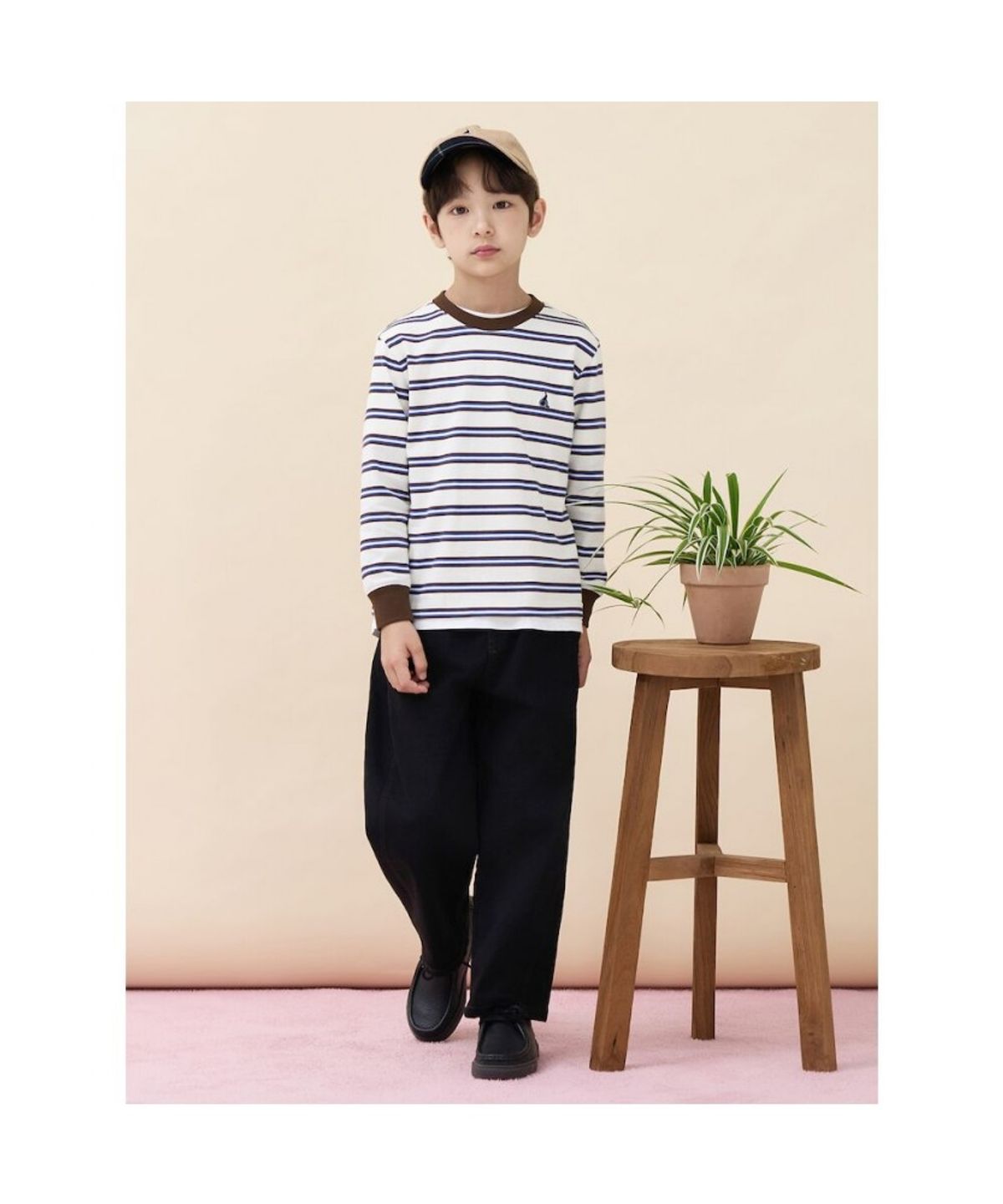빈폴 키즈(BEANPOLE KIDS) 릴렉스핏 멀티 스트라이프 긴소매 티셔츠  아이보리 (BI6841U080) (BI6841U080)
