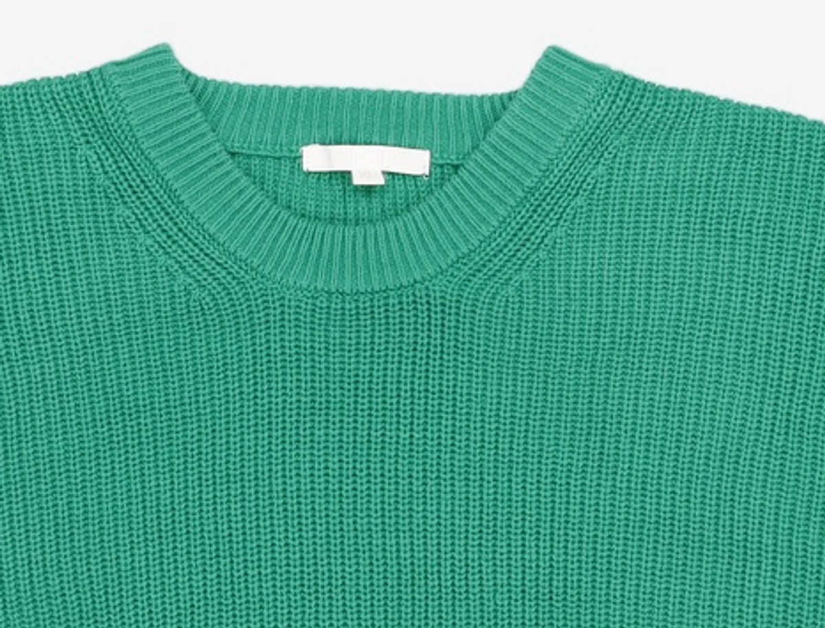 키뮤어(KIIMUIR) 22FW 워셔블 크루넥 니트_ 에메랄드 그린 XL