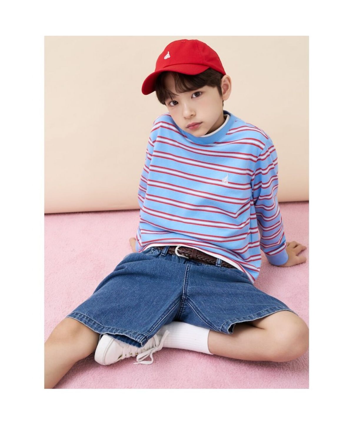 빈폴 키즈(BEANPOLE KIDS) 릴렉스핏 멀티 스트라이프 긴소매 티셔츠  블루 (BI6841U08P) (BI6841U08P)