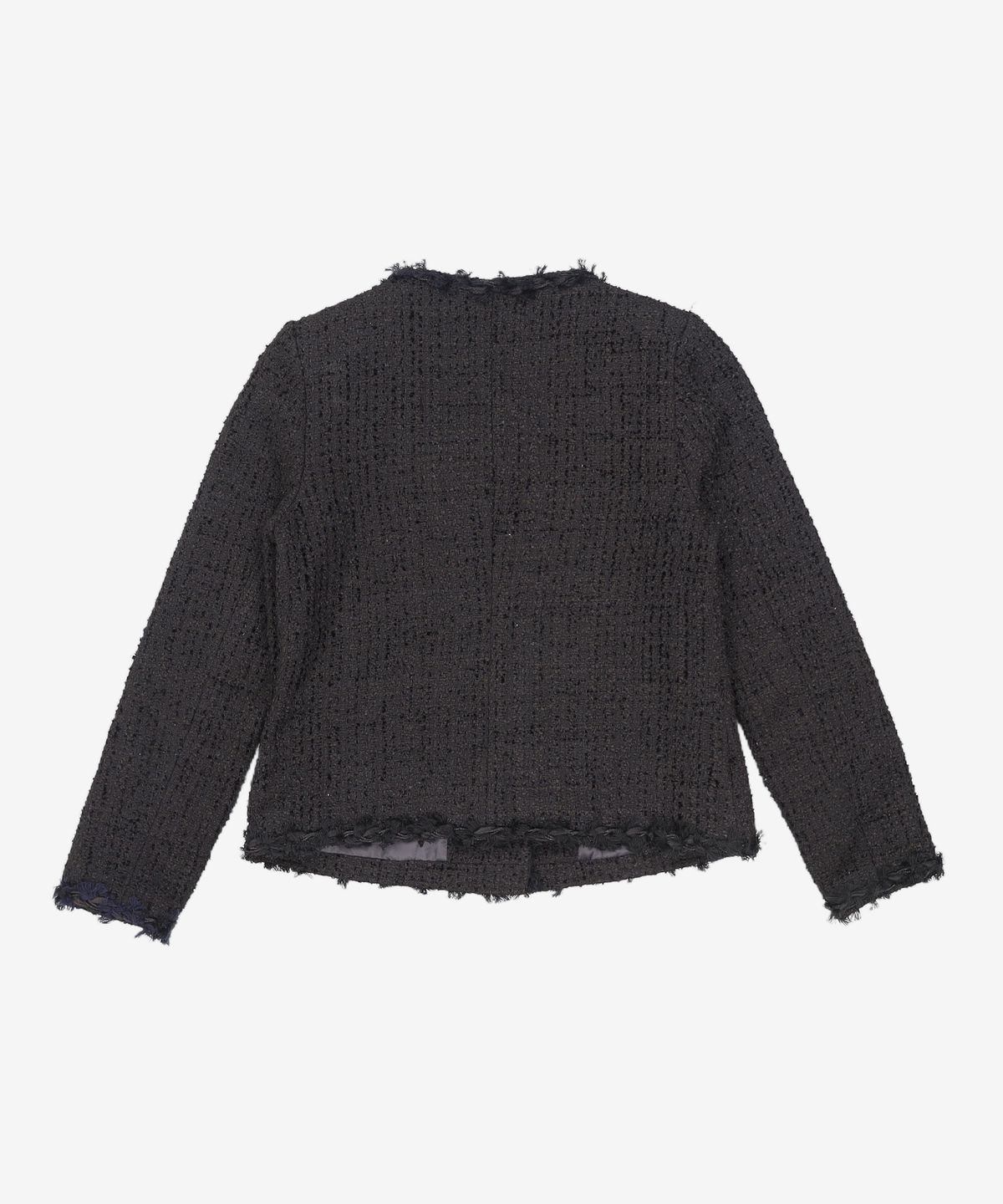 320쇼룸(320SHOWROOM) No Collar Round Trimming Jennie Tweed Jacket Black FREE