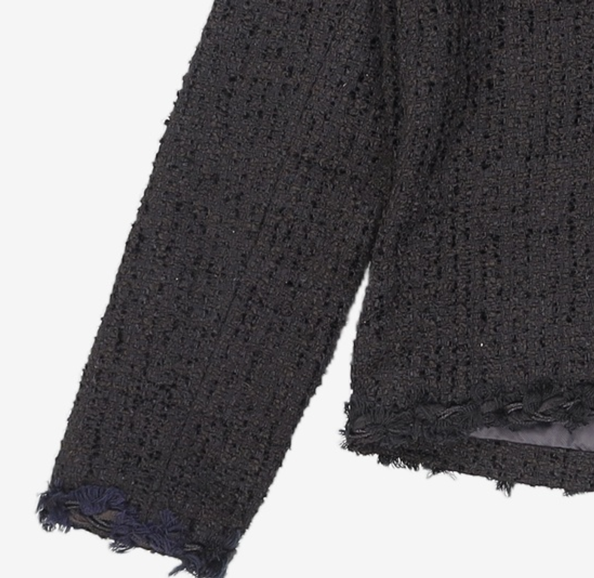 320쇼룸(320SHOWROOM) No Collar Round Trimming Jennie Tweed Jacket Black FREE