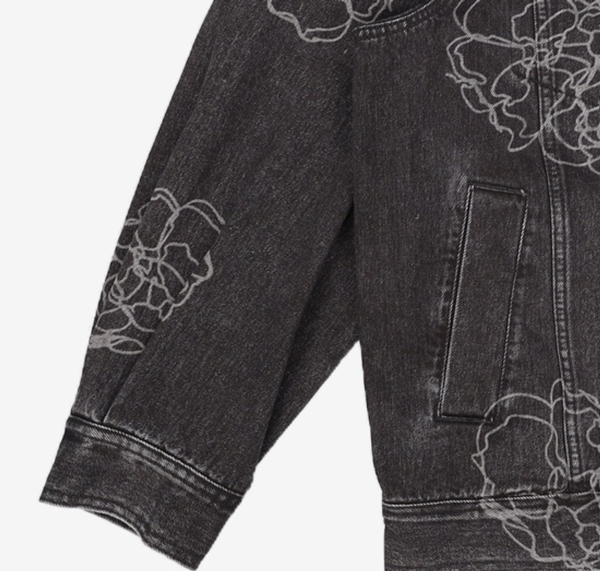마틴플랜(MARTIN PLAN) (Set-up)Flower Lazer Denim Jacket - BLACK 100