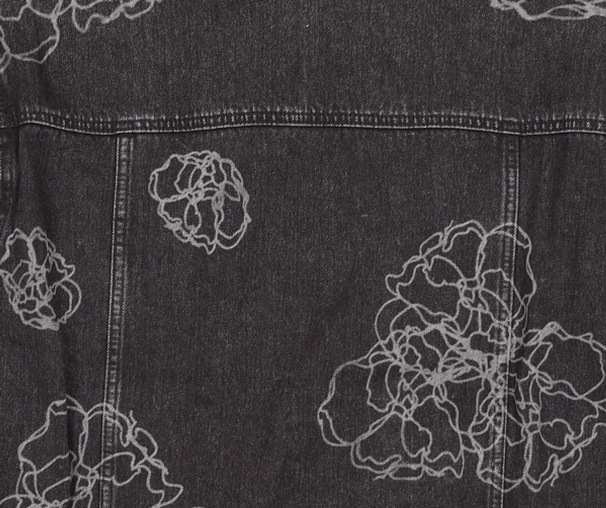 마틴플랜(MARTIN PLAN) (Set-up)Flower Lazer Denim Jacket - BLACK 100