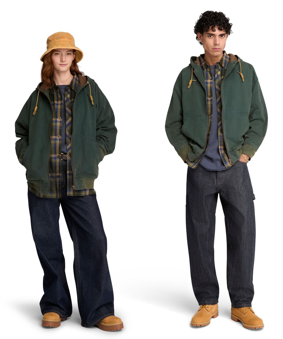 팀버랜드(TIMBERLAND) [Tokyo Design Collective] 코튼 캔버스 풀 집 후디 - 스캐럽 / 0YHE9-EA1