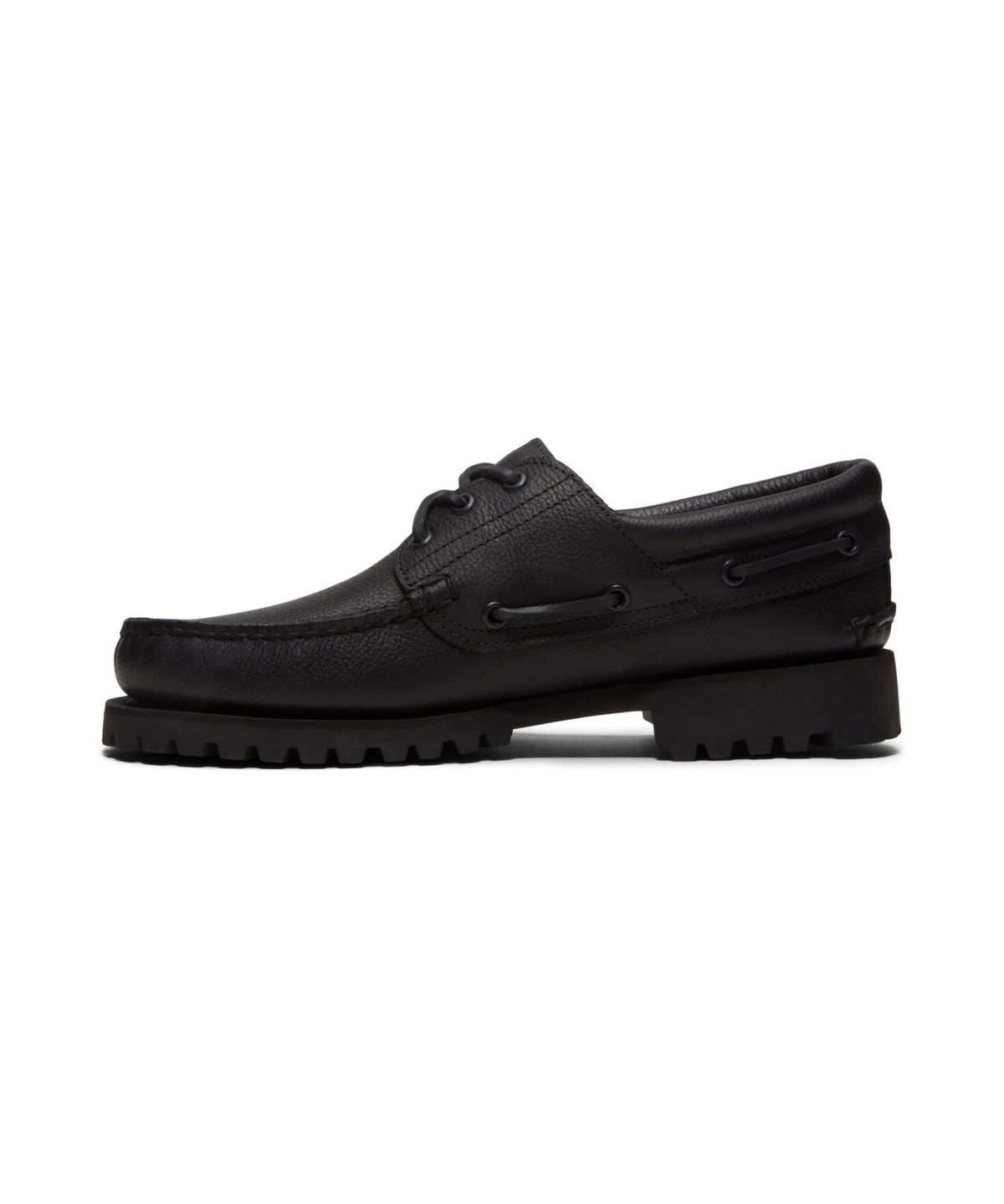 팀버랜드(TIMBERLAND) (남성) 어센틱 보트 슈즈 - 올 오버 블랙 풀 그레인 / A2PDQ-ANI