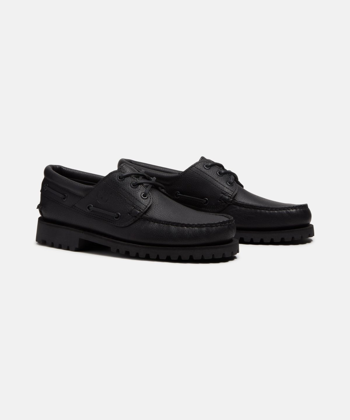 팀버랜드(TIMBERLAND) (남성) 어센틱 보트 슈즈 - 올 오버 블랙 풀 그레인 / A2PDQ-ANI