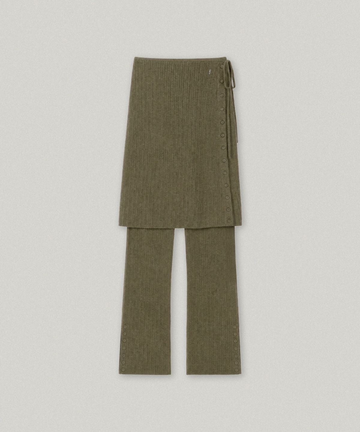 폴뉴아(FOLNUA) AISE RIBBED KNIT PANTS SET (OLIVE)