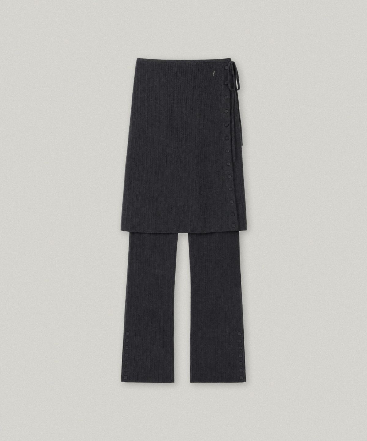폴뉴아(FOLNUA) AISE RIBBED KNIT PANTS SET (CHARCOAL)