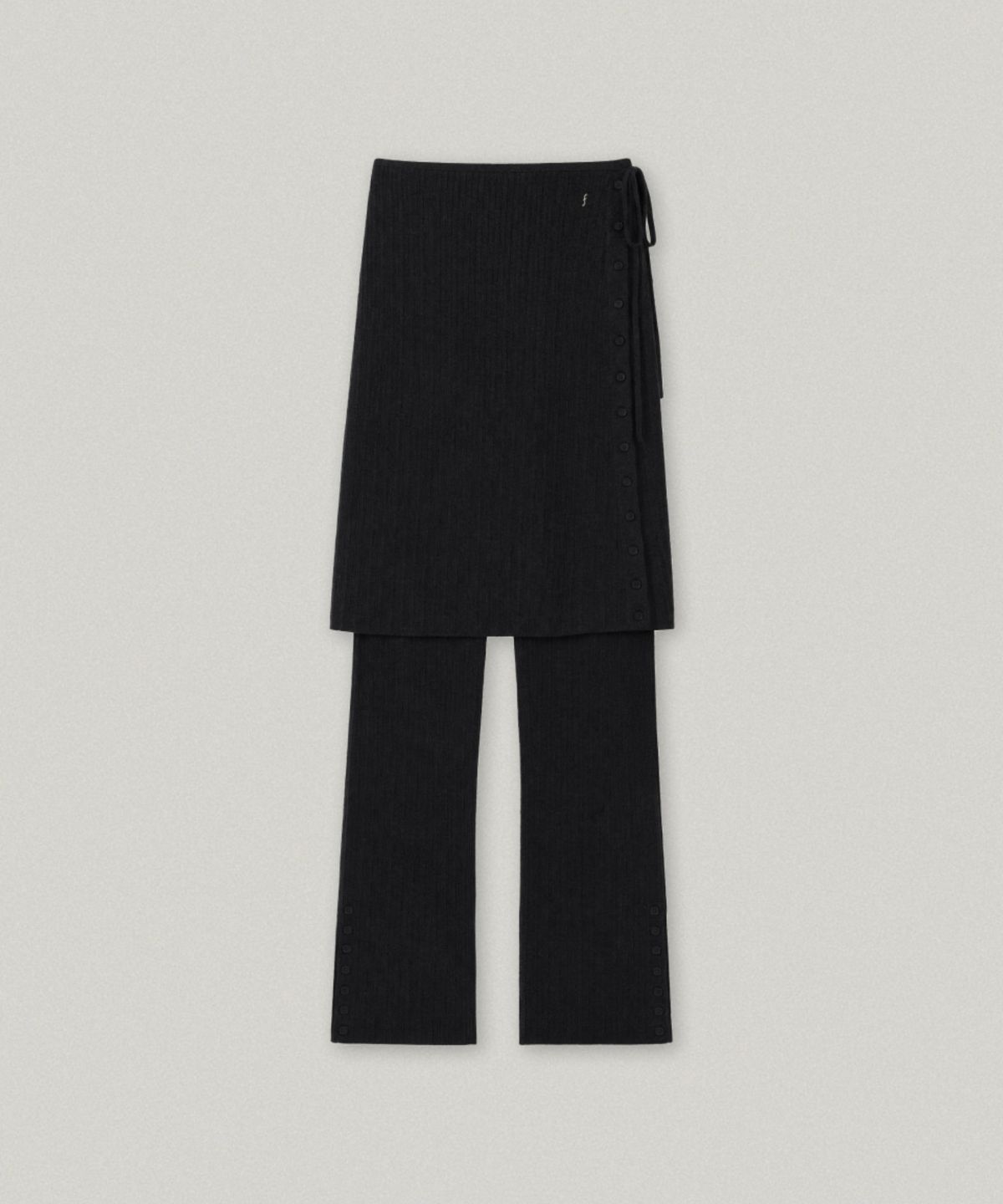 폴뉴아(FOLNUA) AISE RIBBED KNIT PANTS SET (BLACK)