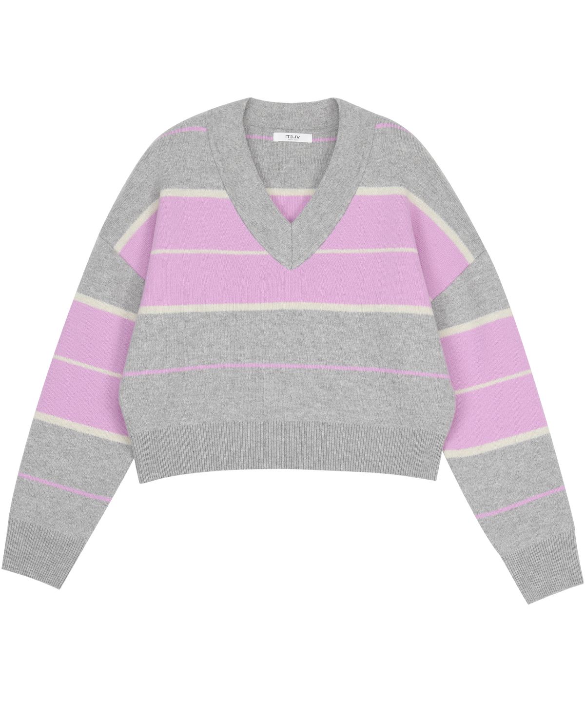 블레티(VLETI) Wool V-neck Coloration Knit (Gray)