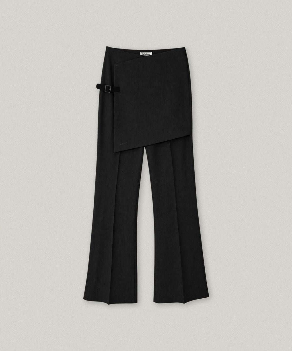 폴뉴아(FOLNUA) SWINGY WRAP SLACKS (BLACK)