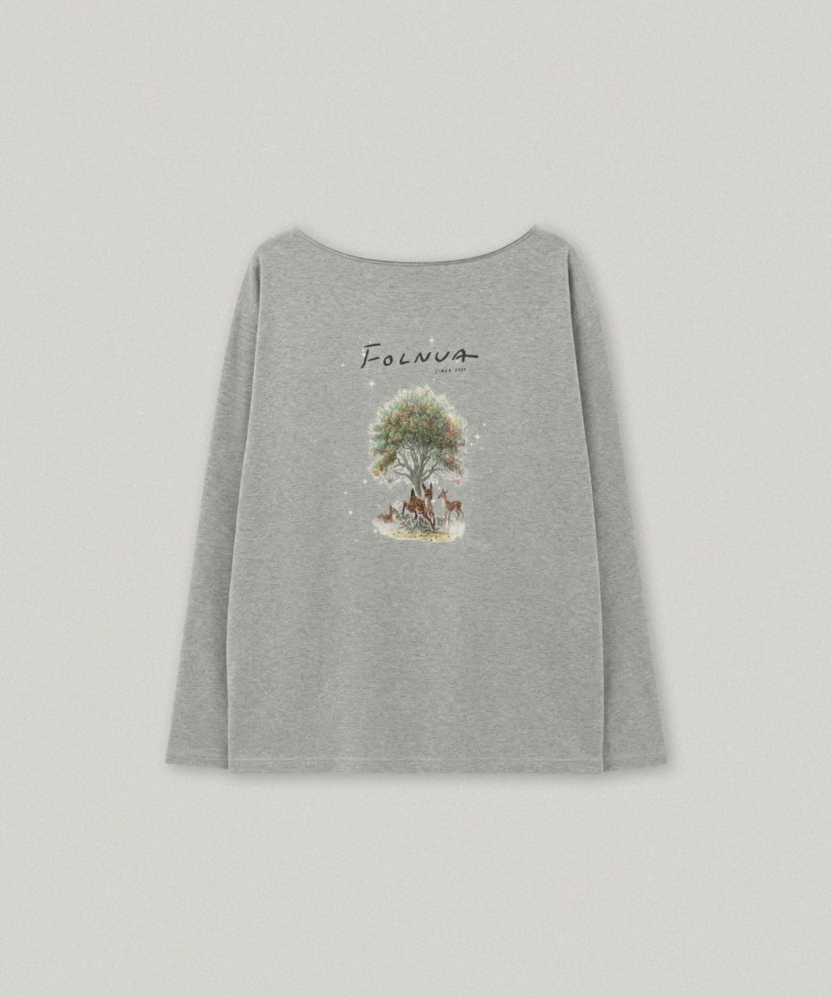 폴뉴아(FOLNUA) CERF OFF SHOULDER LONG SLEEVE (MELANGE GRAY)