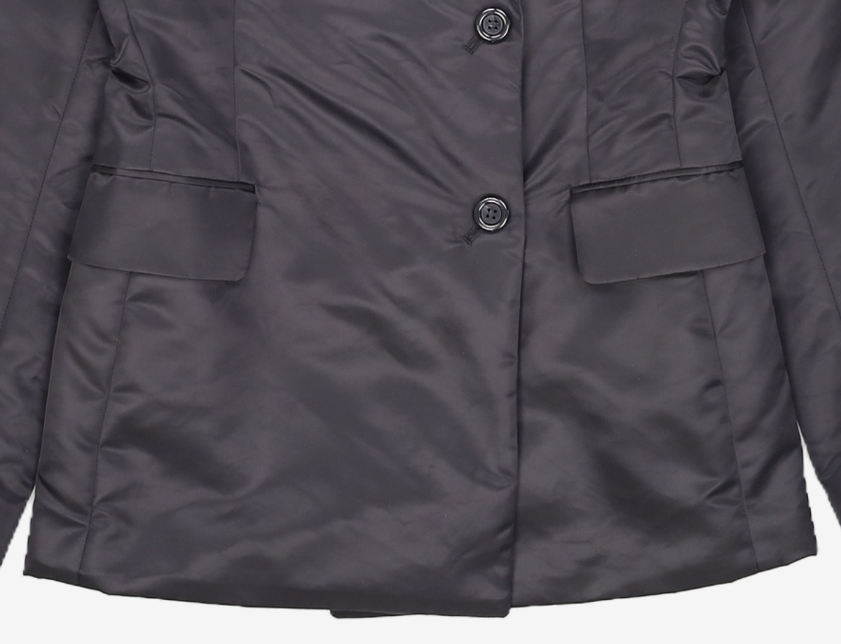 다이애그널(DIAGONAL) NYLON SLIM WAIST JACKET (black) S