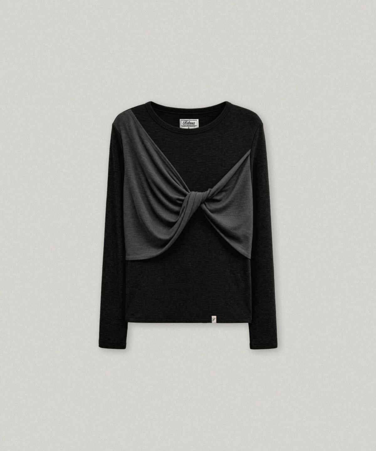 폴뉴아(FOLNUA) ENTRELACE SLIM T-SHIRT (BLACK)