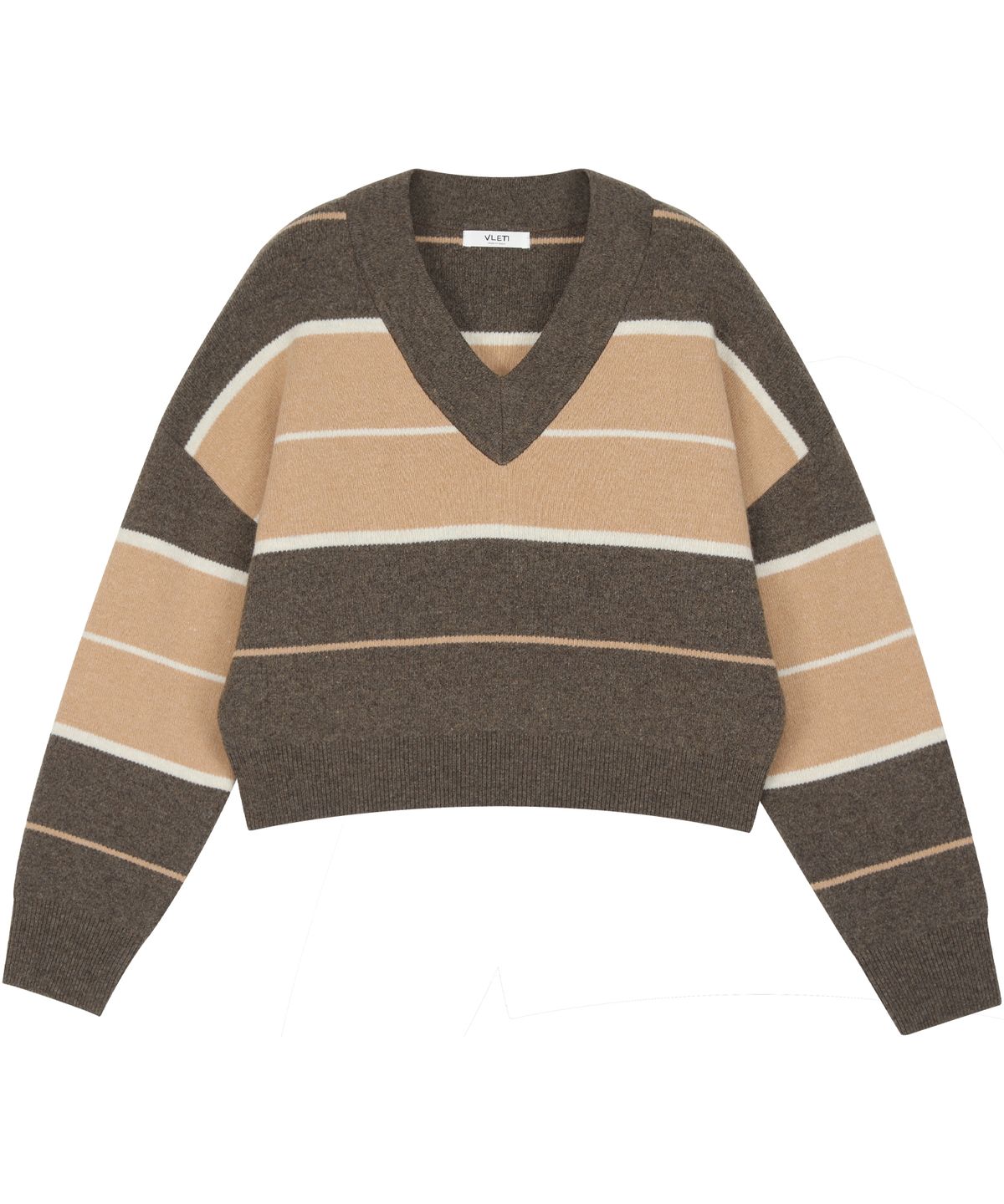블레티(VLETI) Wool V-neck Coloration Knit (Brown)