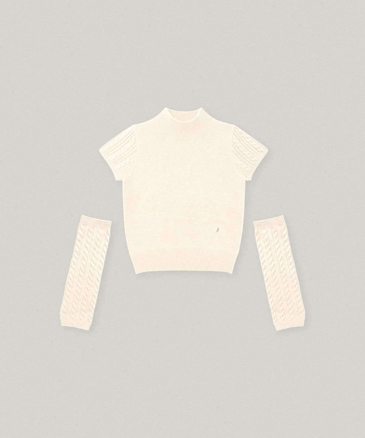 폴뉴아(FOLNUA) URBAN HALF NECK HAND WARMER KNIT (IVORY)