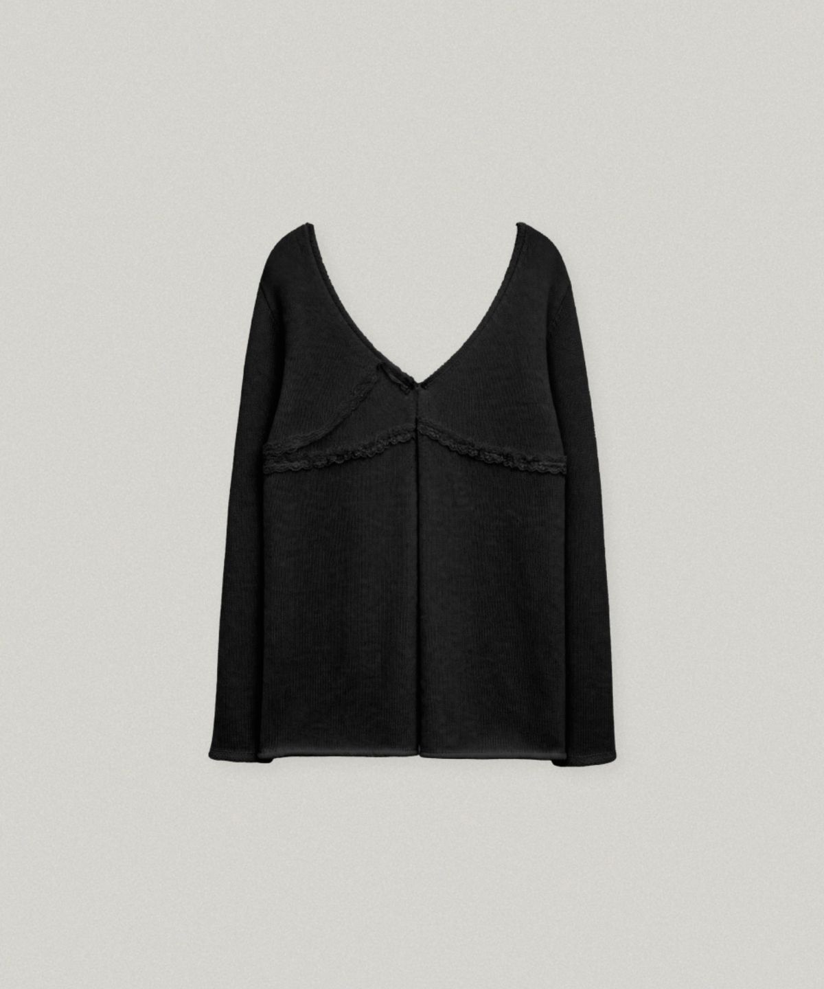 폴뉴아(FOLNUA) LOTTIE LACE TRIMMING CADIGAN (BLACK)