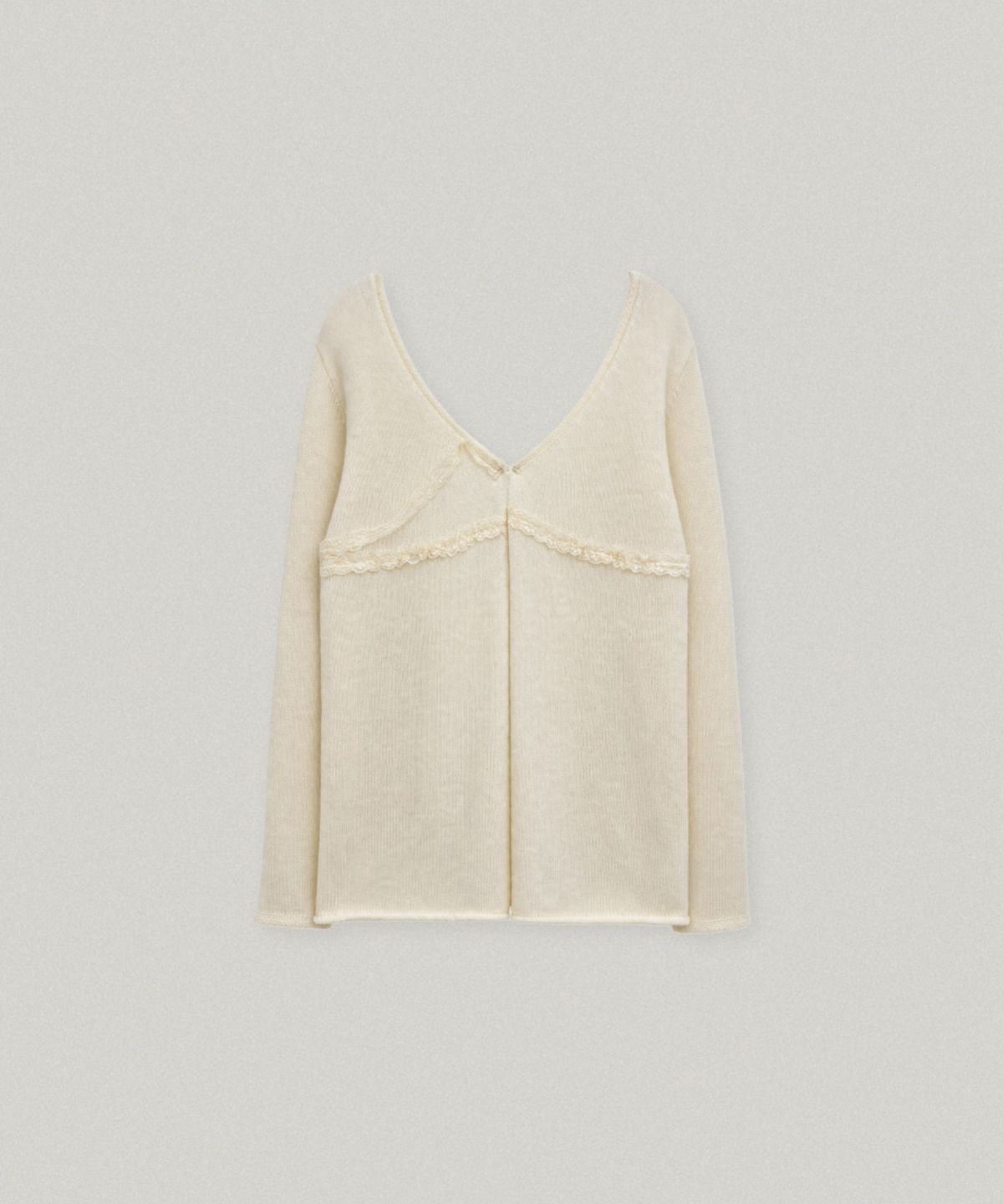 폴뉴아(FOLNUA) LOTTIE LACE TRIMMING CADIGAN (CREAM)