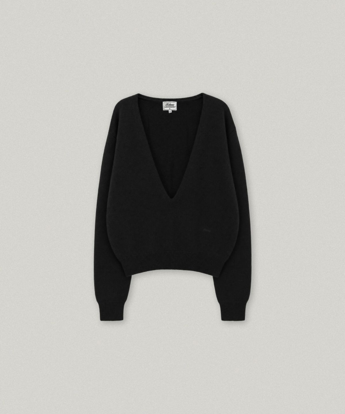 폴뉴아(FOLNUA) PLONGER DEEP V NECK KNIT (BLACK)