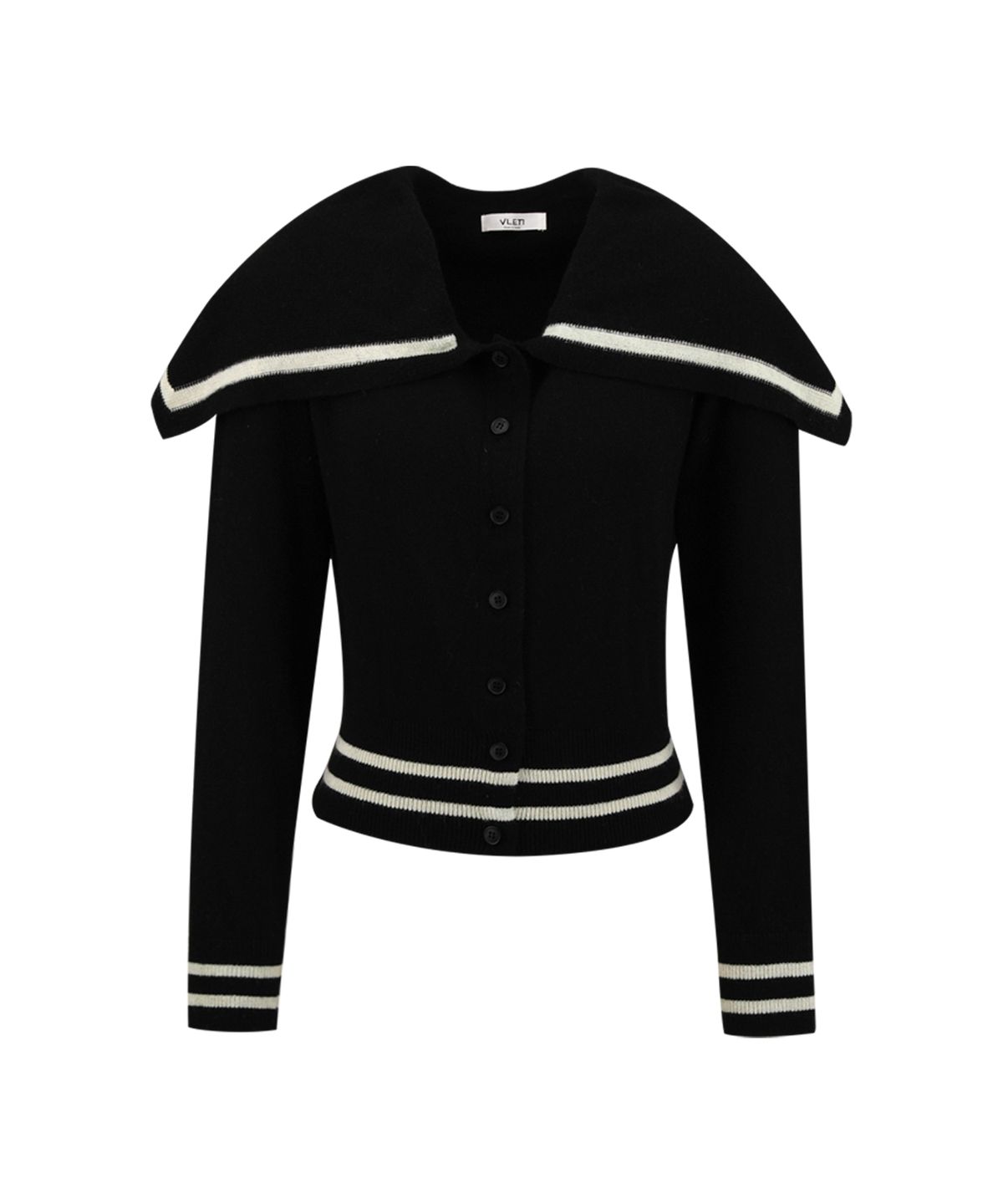 블레티(VLETI) Wool Calla Slim Knit Cardigan (Black)