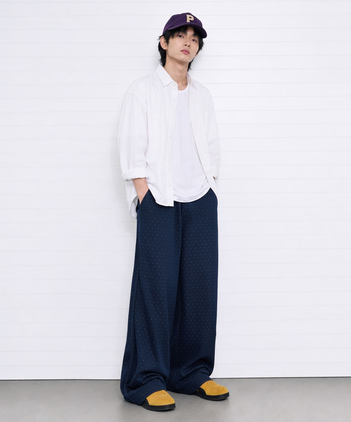 아티스트웨어(ARTISTWEAR) 도트 와이드 데님팬츠