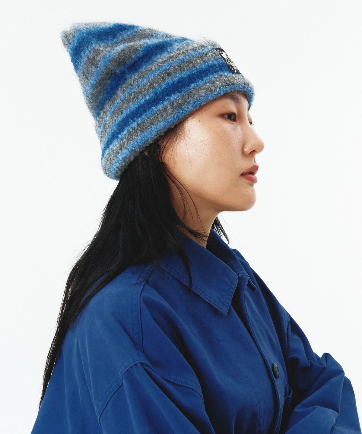 아이헤이트먼데이(I HATE MONDAY) [I26FW02] 로고 스탬프 비니 블루